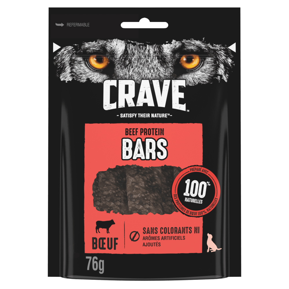 CRAVE™ Protein Bars Boeuf pour chien adultes 76g - 1