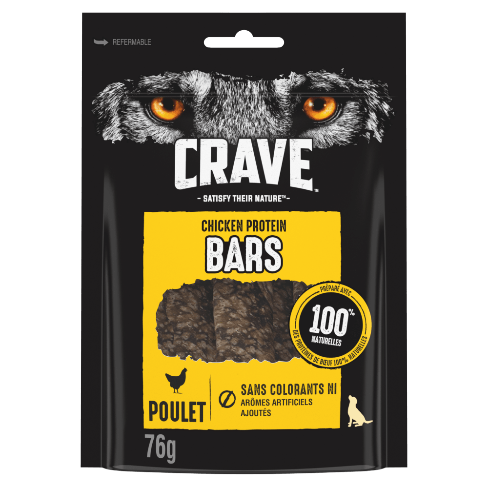 CRAVE™ Protein Bars Poulet pour chien adultes 76g - 1